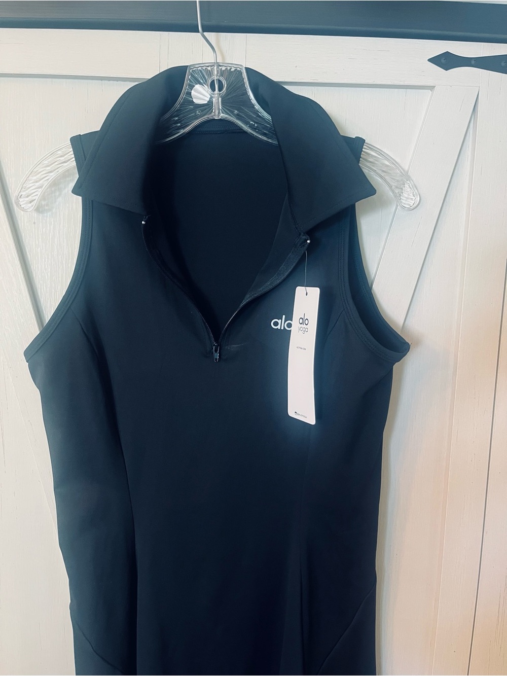 ALO Yoga Black Sleeveless Zip-Collar Performance Dress xl - Picture 3 of 3
